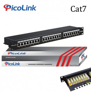 Thanh đấu nối Patch Panel 24 cổng Cat7 STP 1U PicoLink P/N: PL-S1U24 -C7