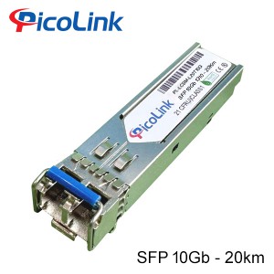 Module quang 2 sợi SFP 10Gbps, khoảng cách 20Km PicoLink, PPL-LCSM-L20T10G