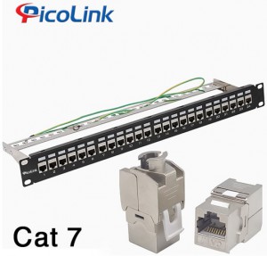 Thanh đấu nối Patch Panel 24 cổng Cat7 STP 1U PicoLink P/N: PL-SF1U24P -C7